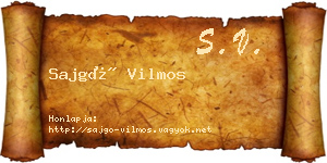 Sajgó Vilmos névjegykártya